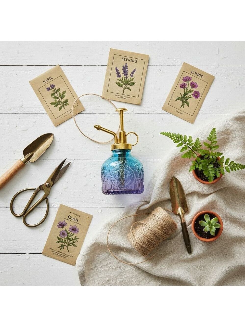 Blue Purple Glass Plant Mister Spray Bottle 6oz Orchid Bonsai Air Plant Mister - Picture 6 of 12
